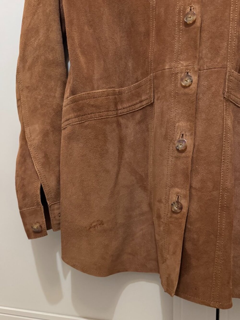 Sezane Will Jacket in Camel Suede, Size XS - Picture 9 of 9